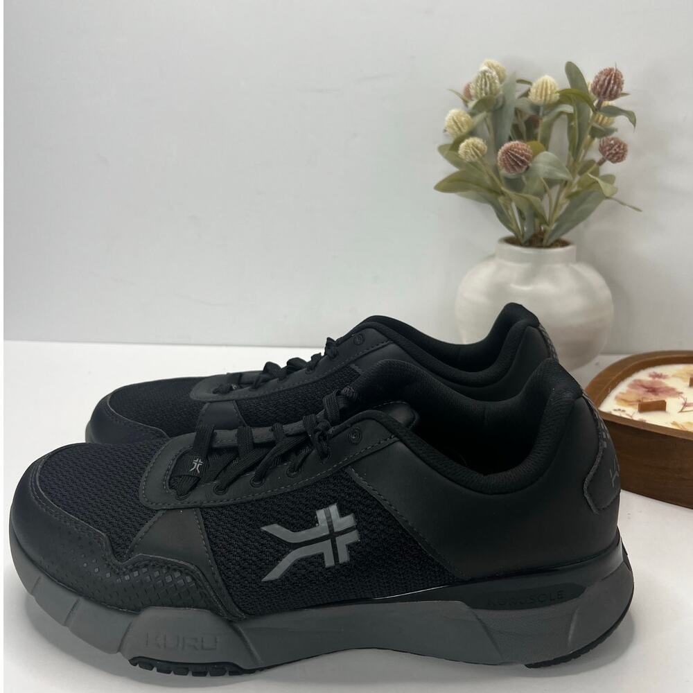 Kuru Quantum 2.0 Walking Comfort Sneaker Jet Black/Gray Men 11.5 Wide Tried On